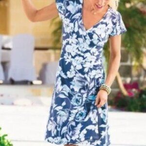 Soft Surroundings Floral Summer Dress Cotton L